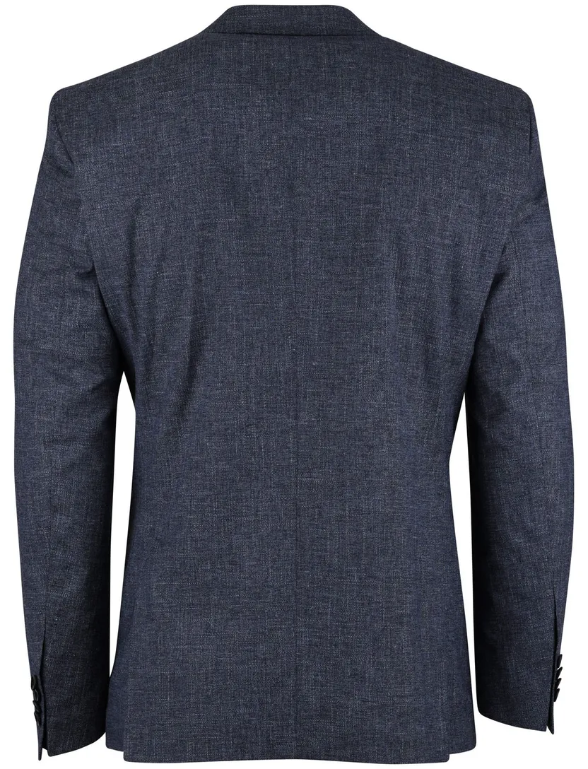 colbert Carl Gross polyester met voering gemêleerd navy