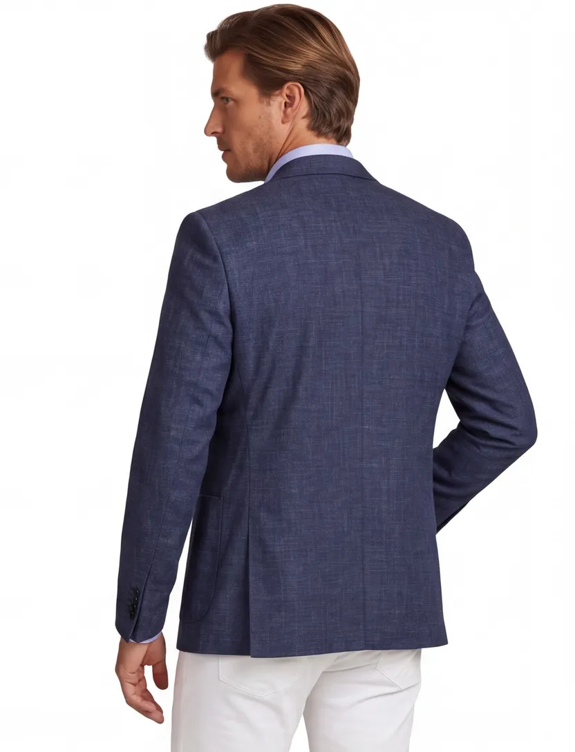 colbert Carl Gross polyester met voering gemêleerd navy