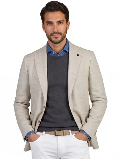 Carl Gross Colbert Carl Gross beige gemêleerd normale fit
