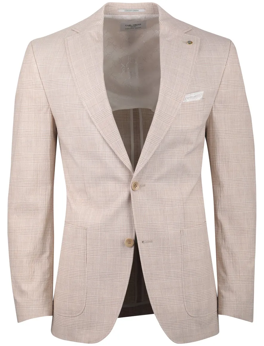 Colbert Carl Gross Sakko beige geruit