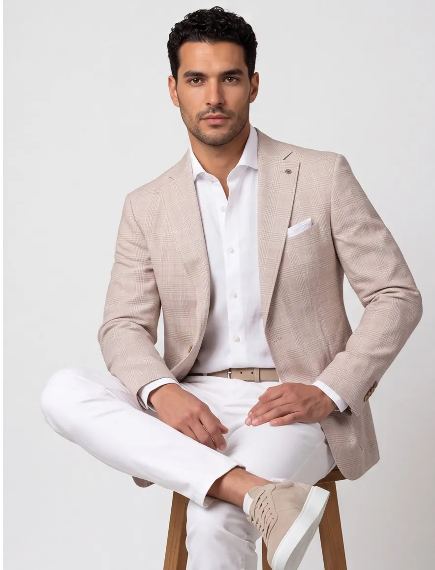 Beige colbert Carl Gross Sakko normale fit