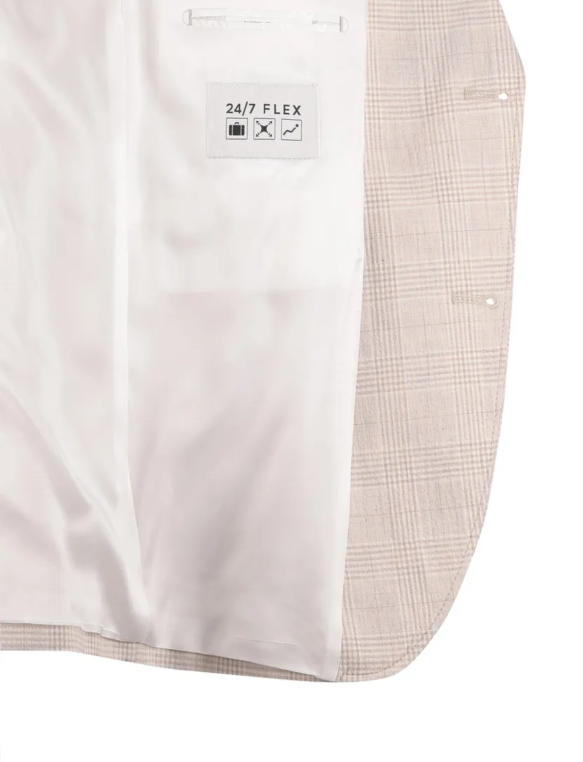 Colbert Carl Gross Sakko colbert beige geruit normale fit