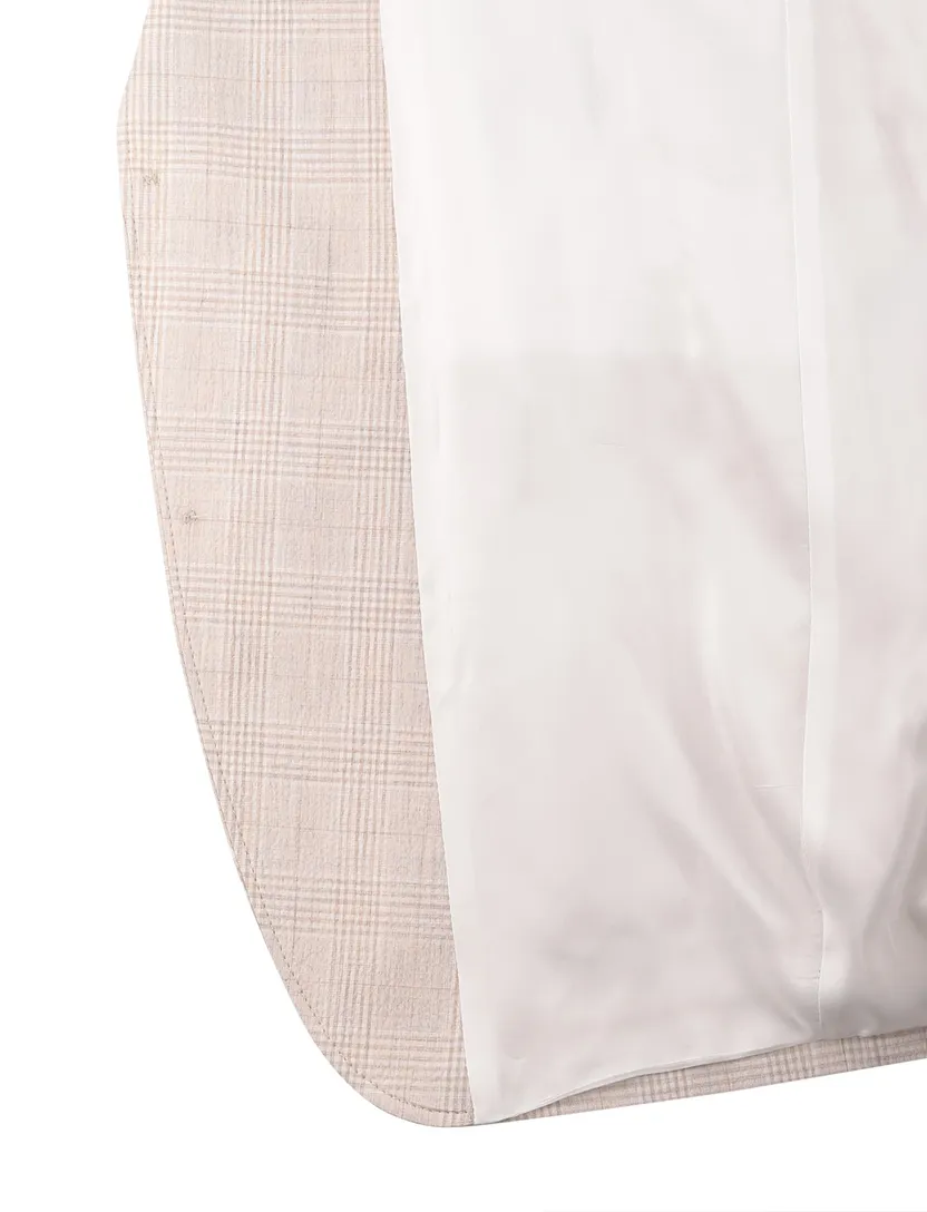 Colbert Carl Gross Sakko colbert beige geruit normale fit