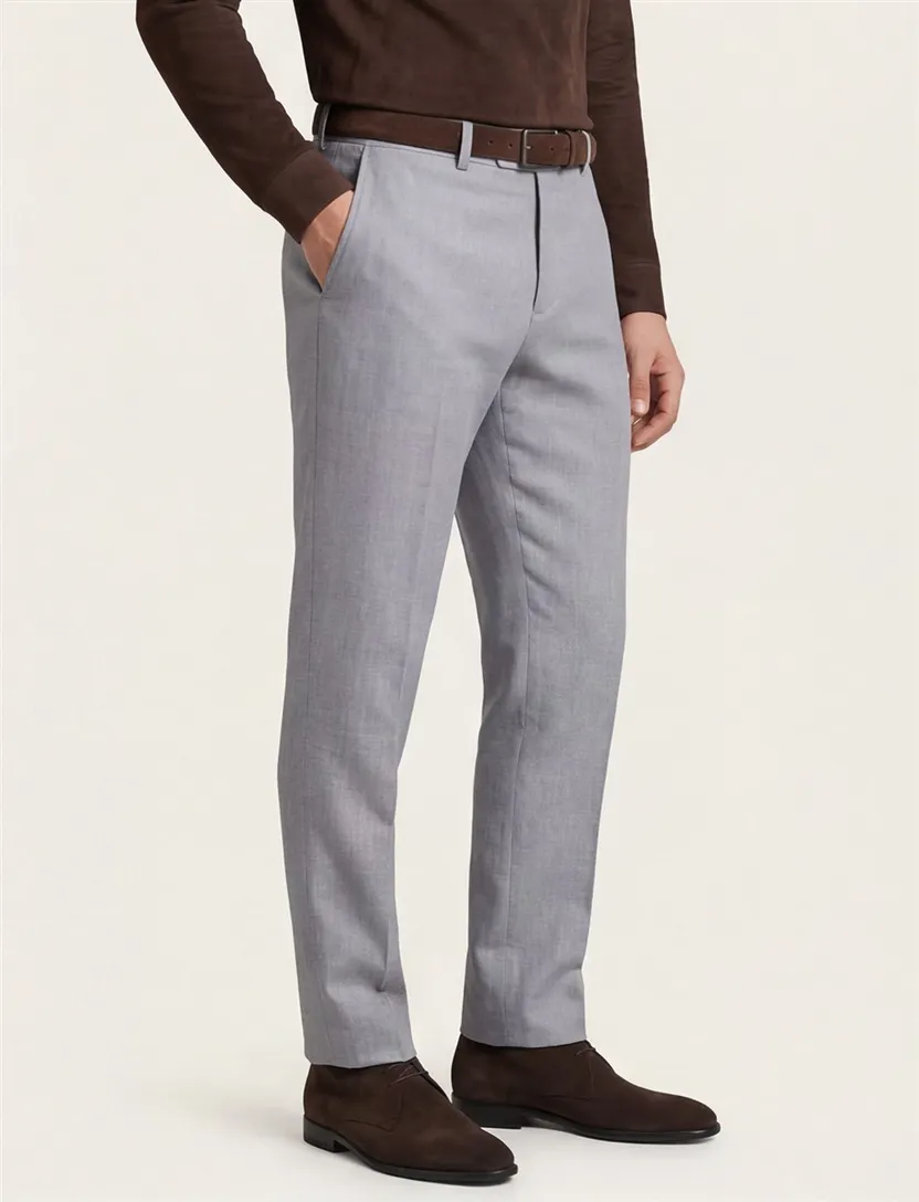 pantalon lichtblauw gemeleerd Carl Gross slim fit