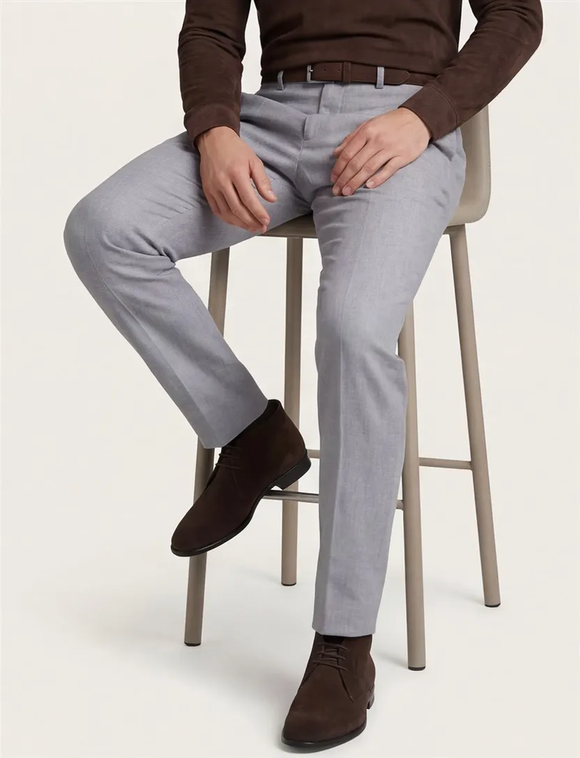 pantalon lichtblauw gemeleerd Carl Gross slim fit