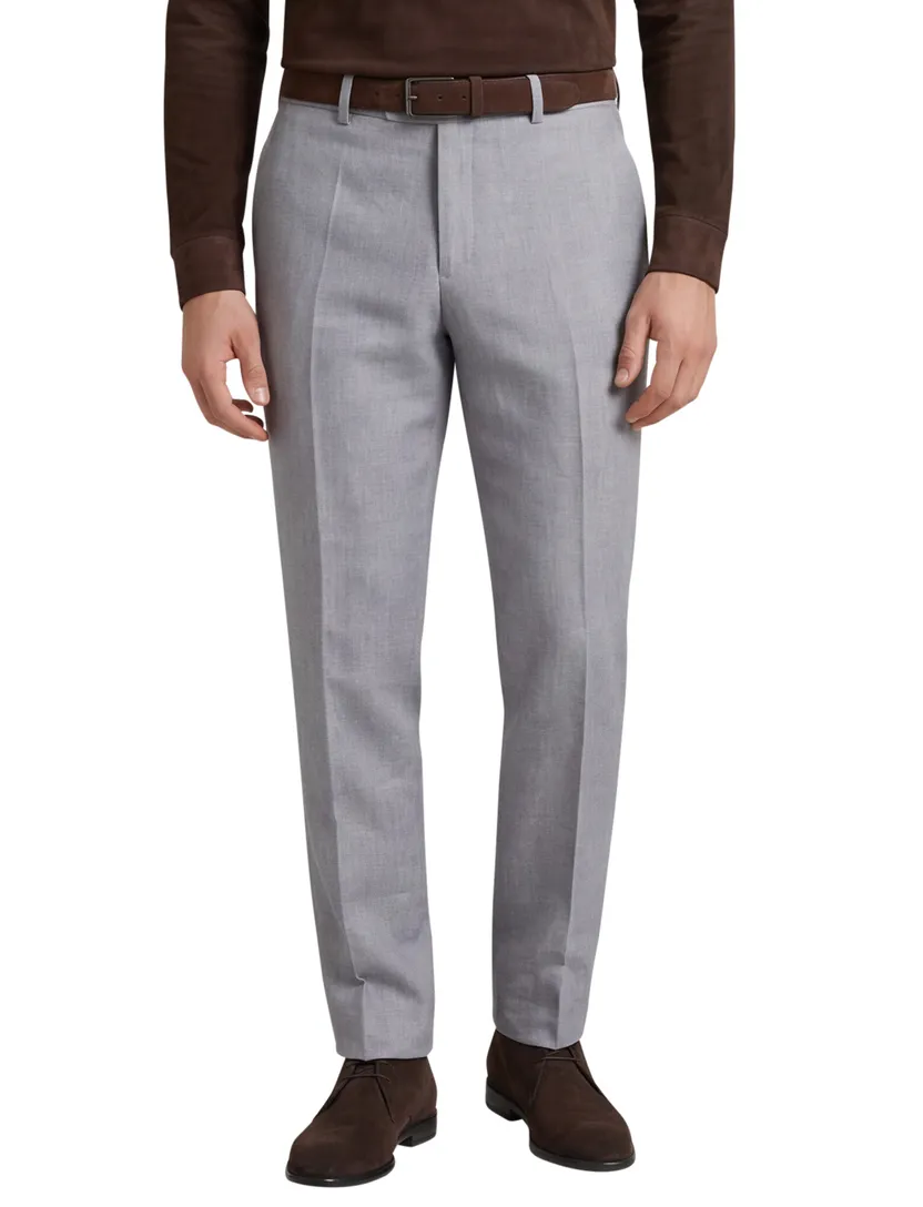 pantalon lichtblauw gemeleerd Carl Gross slim fit
