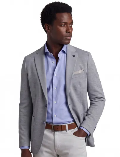 Carl Gross Blauw colbert Carl Gross Sakko geprint