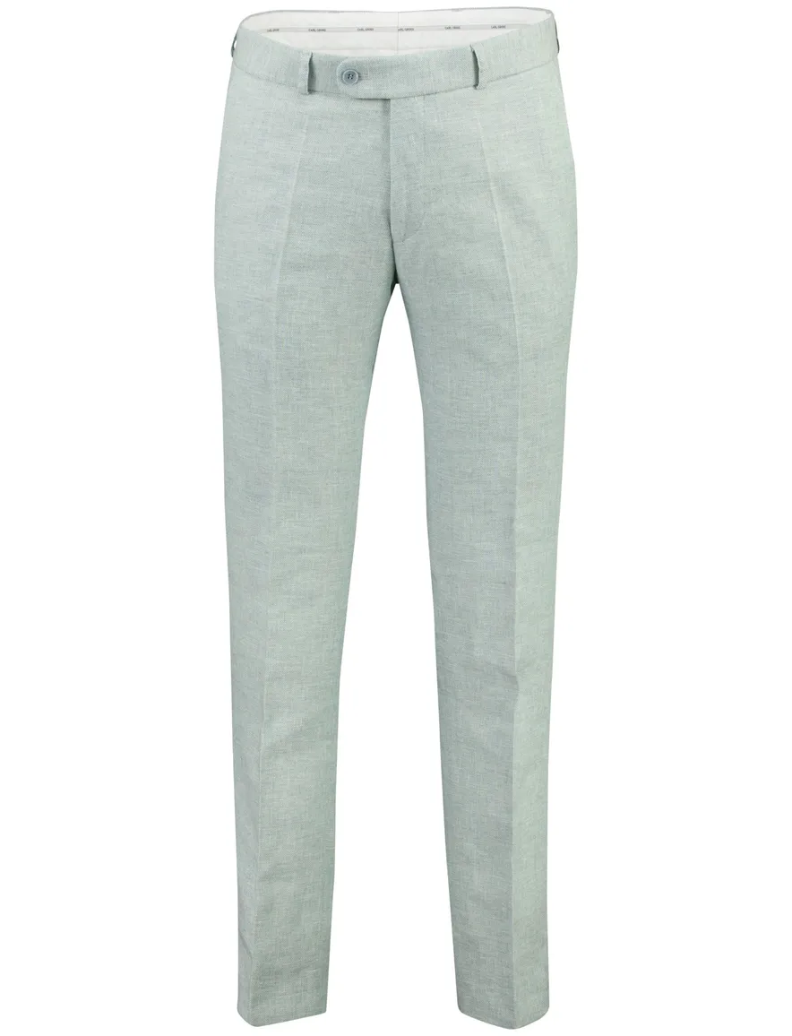 lichtgroene pantalon Carl Gross flatfront model