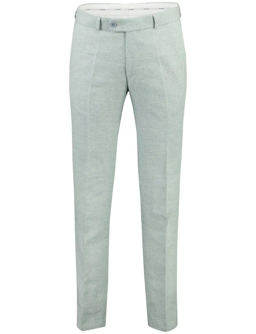 pantalon Carl Gross lichtgroen flatfront model normale fit