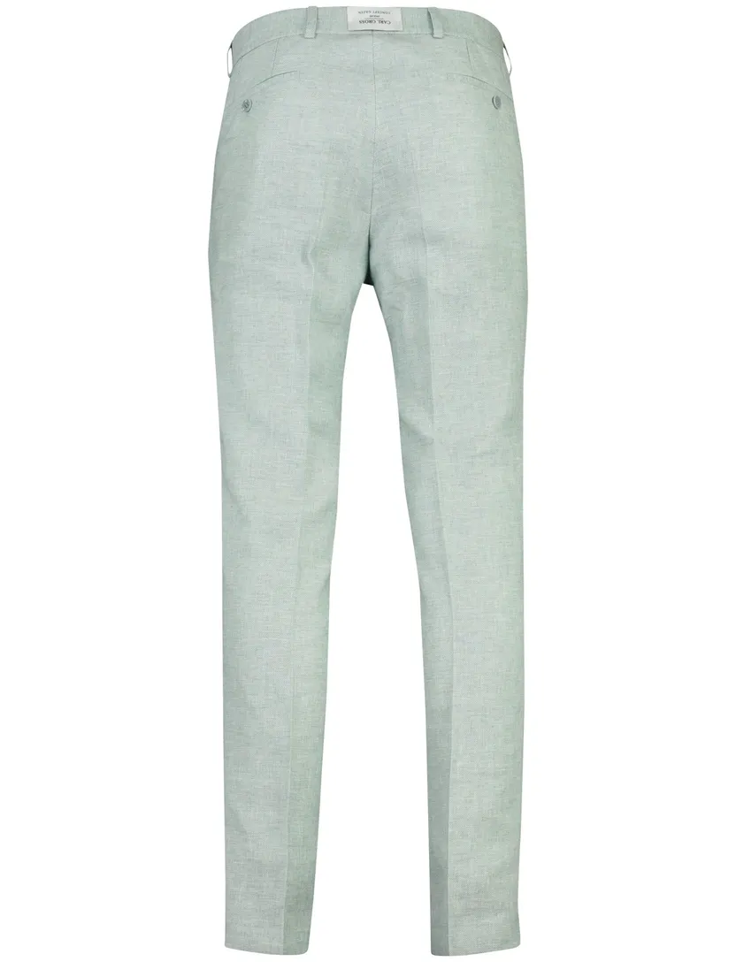 pantalon Carl Gross lichtgroen flatfront model normale fit