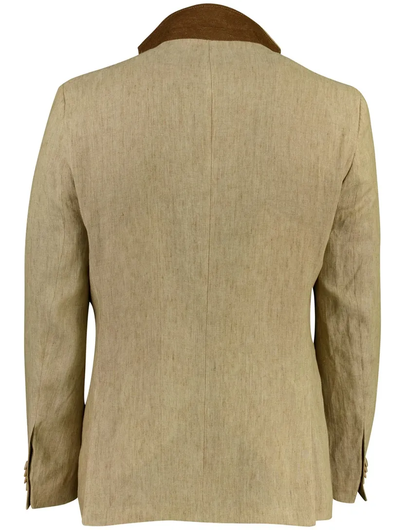Linnen Colbert Carl Gross Camel Geprint