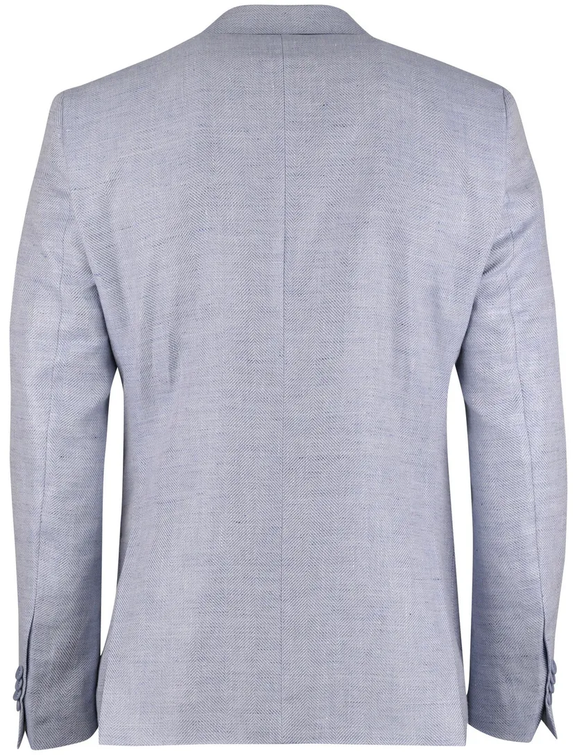 colbert Carl Gross Sakko blauw normale fit gemeleerd