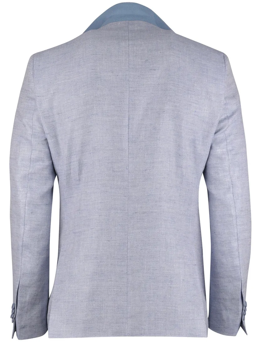 colbert Carl Gross Sakko blauw normale fit gemeleerd