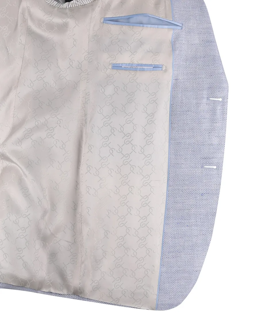 Carl Gross Sakko colbert blauw gemeleerd normale fit