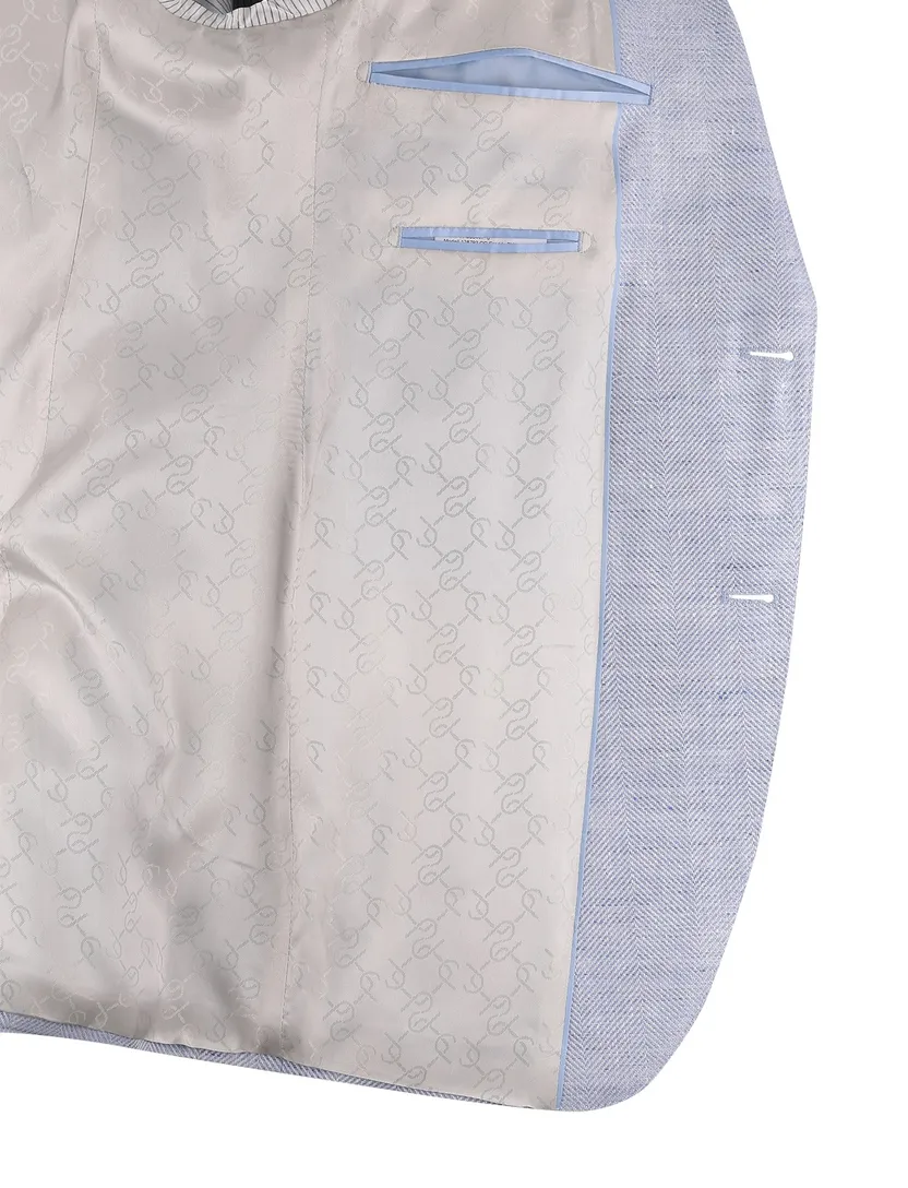colbert Carl Gross Sakko blauw normale fit gemeleerd