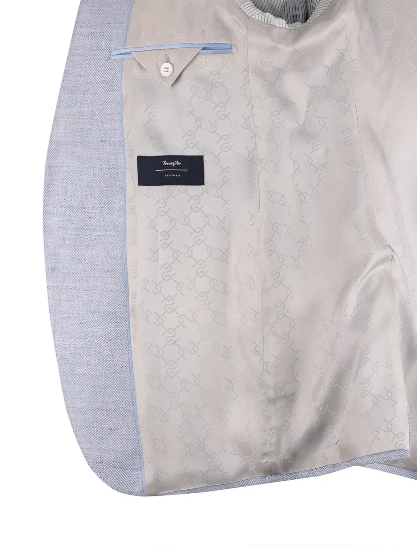 colbert Carl Gross Sakko blauw normale fit gemeleerd