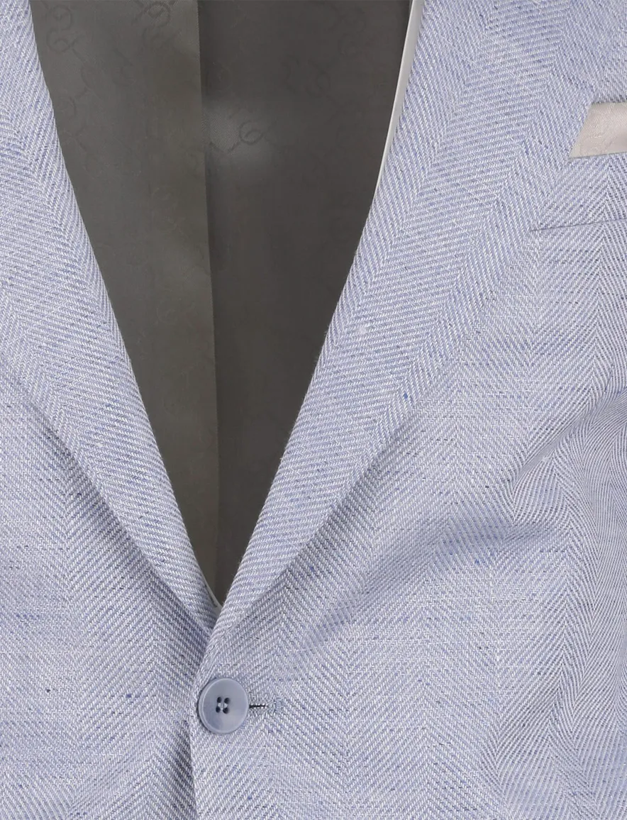 Carl Gross Sakko colbert blauw gemeleerd normale fit