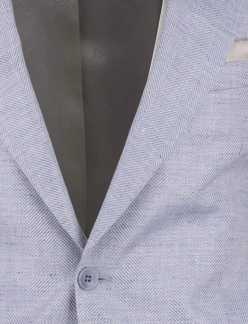 colbert Carl Gross Sakko blauw normale fit gemeleerd