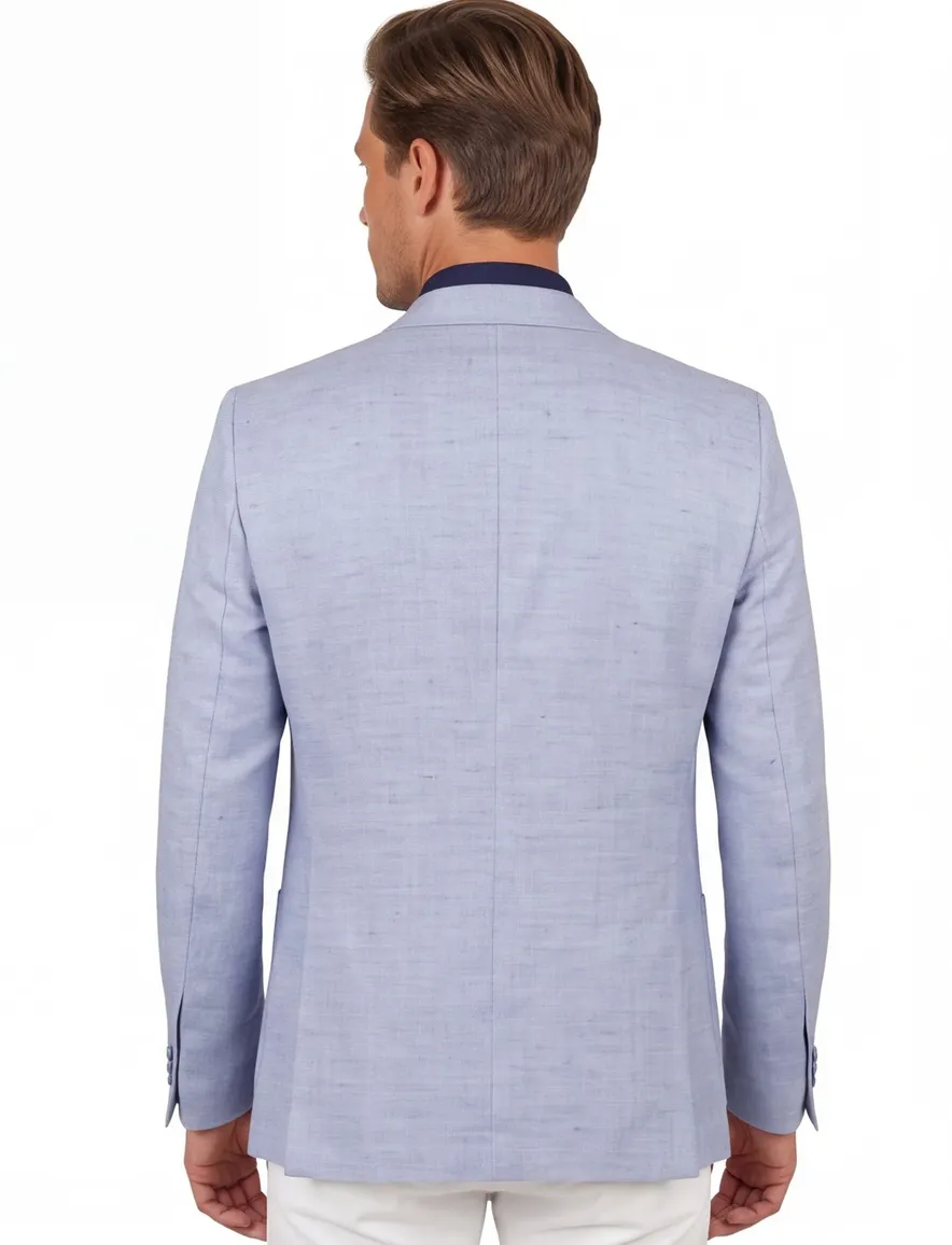 blauw gemeleerd colbert Carl Gross Sakko knopen