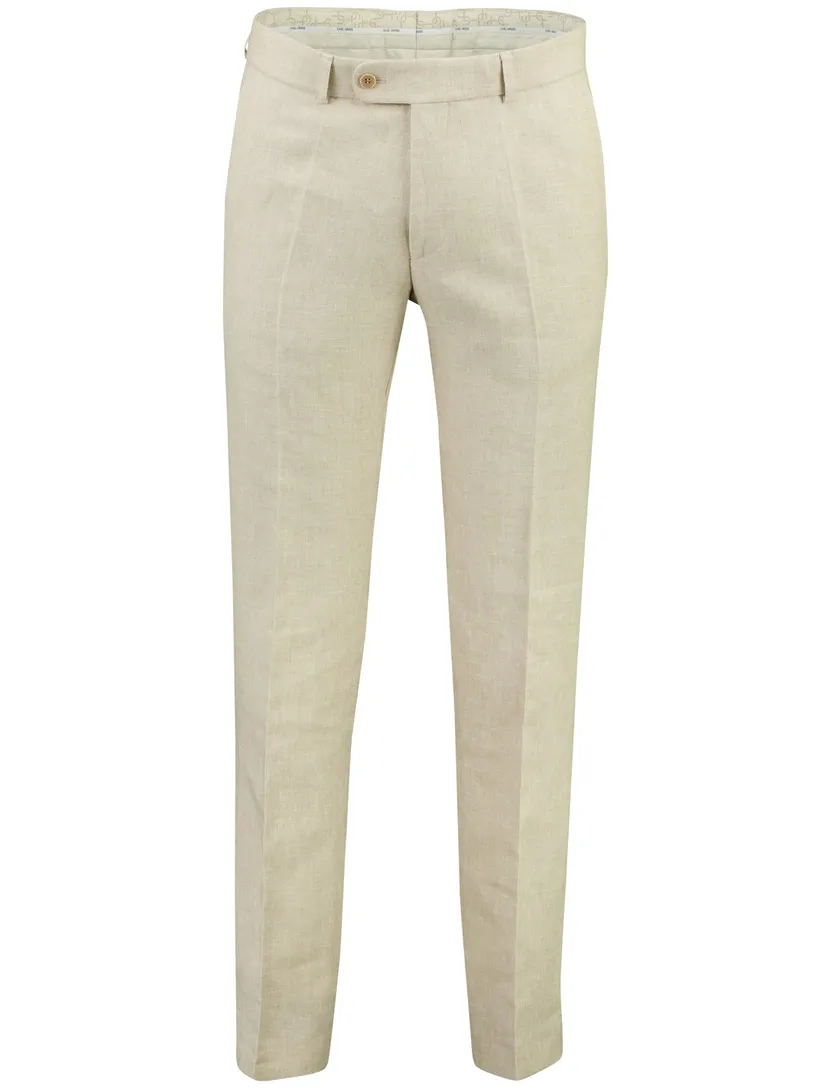 pantalon Carl Gross flatfront model normale fit beige