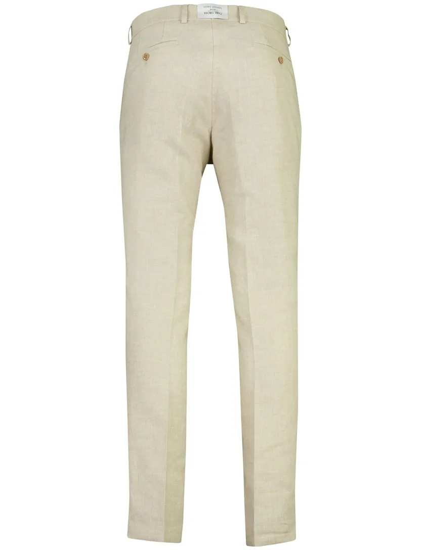 pantalon Carl Gross flatfront model normale fit beige