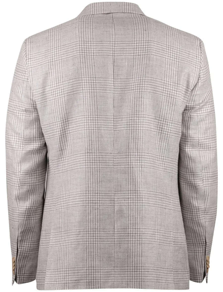 Beige geruit colbert Carl Gross Sander linnen