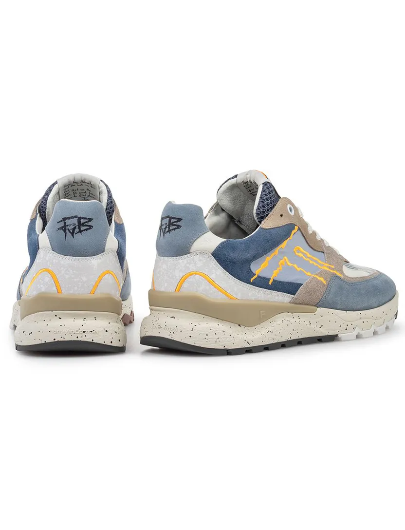 Van Bommel sneaker blauw beige wit met stoere look