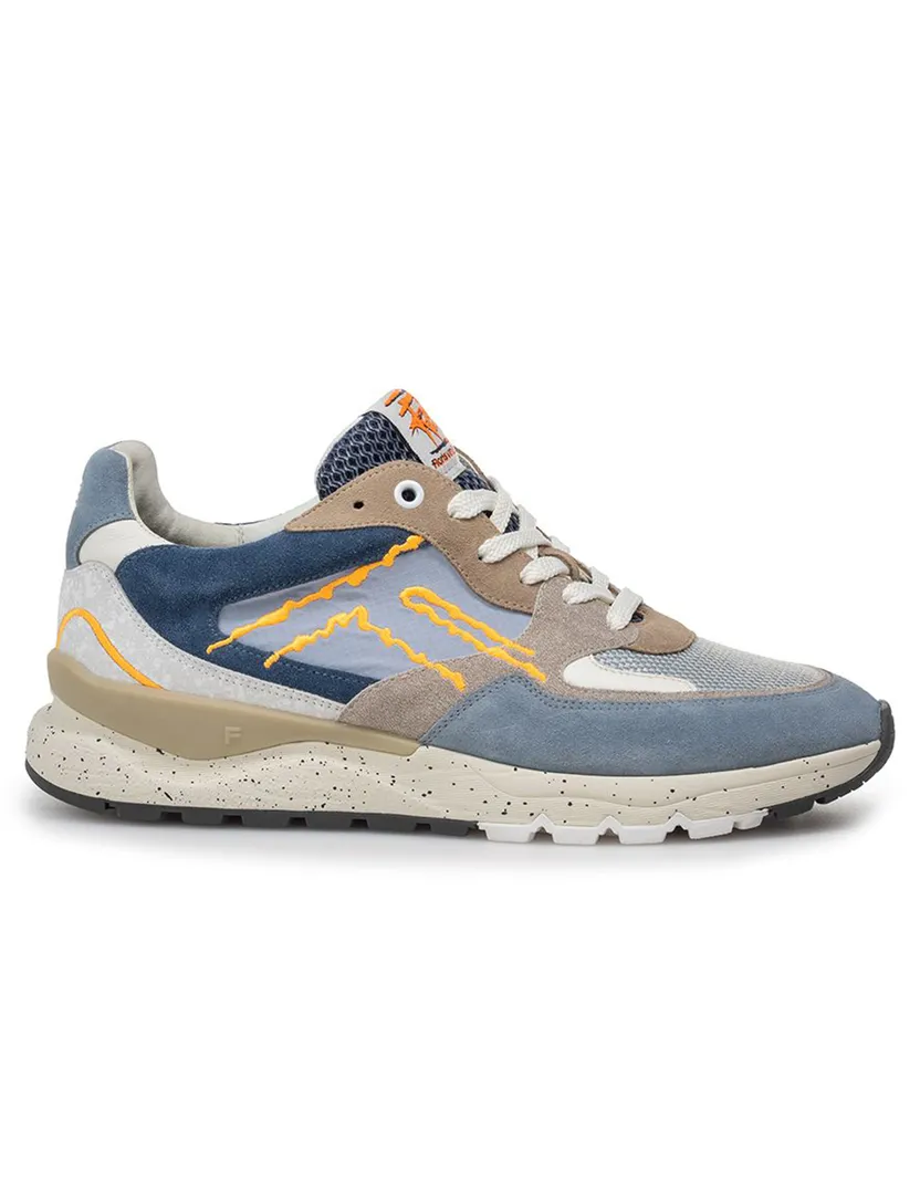 Van Bommel sneaker blauw beige wit met stoere look