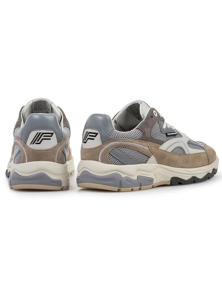 Sneaker Van Bommel bruin beige grijs suède geprint