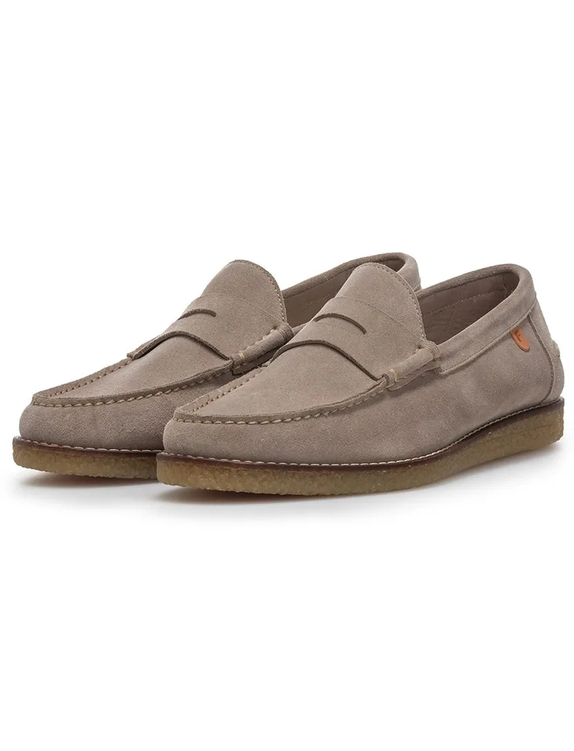 Van Bommel loafer bruin beige met klassieke uitstraling