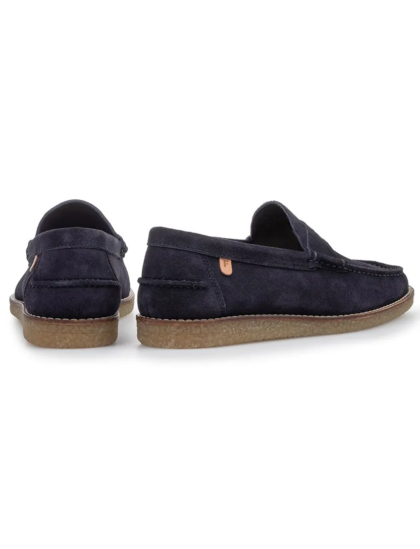 Van Bommel loafer navy donkerblauw met zomerse look