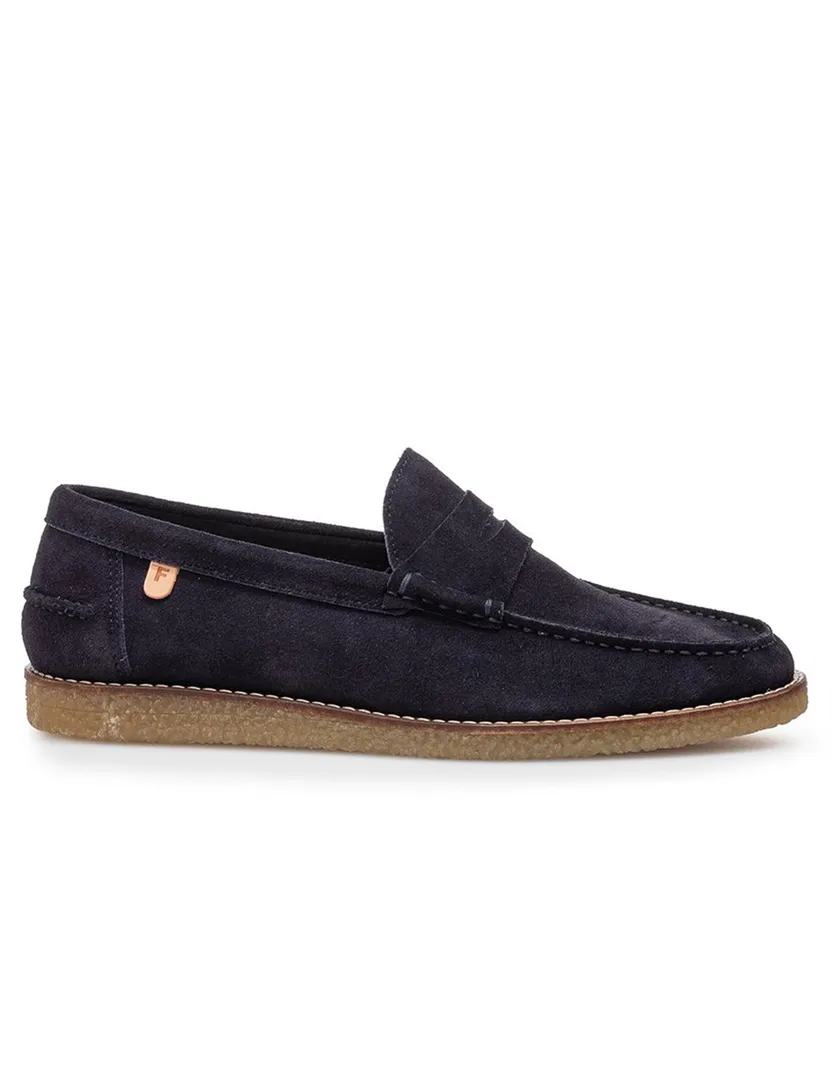 Van Bommel loafer navy donkerblauw met zomerse look