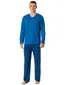 Schiesser pyjama lang blauw met print normale fit