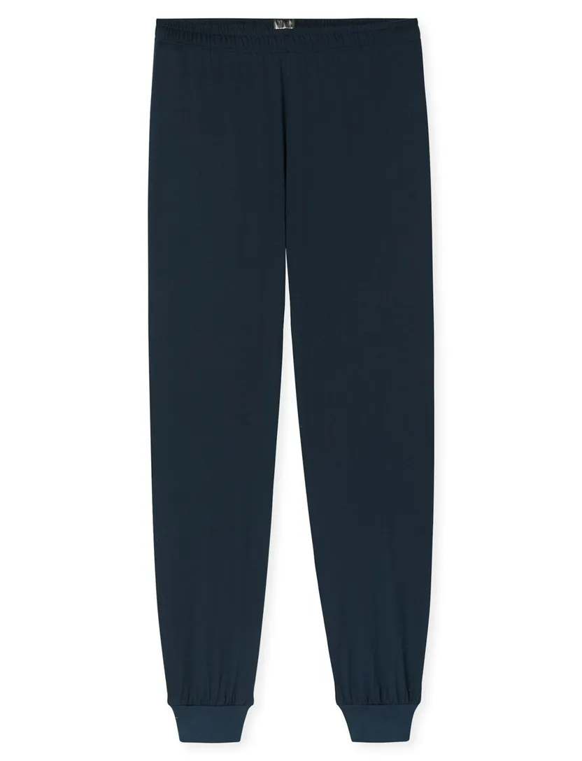 Lange pyjama Schiesser blauw met print
