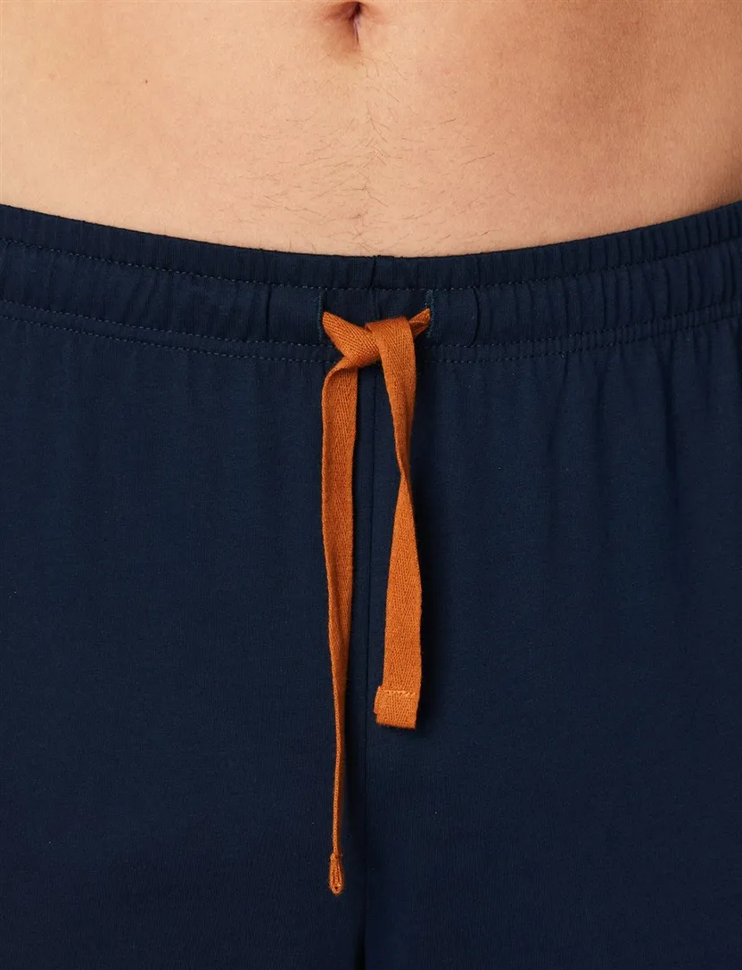 lange pyjame 100% katoen Schiesser donkerblauw gestreept