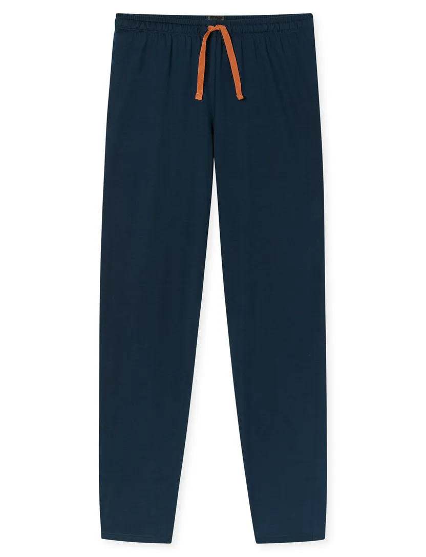 lange pyjame 100% katoen Schiesser donkerblauw gestreept