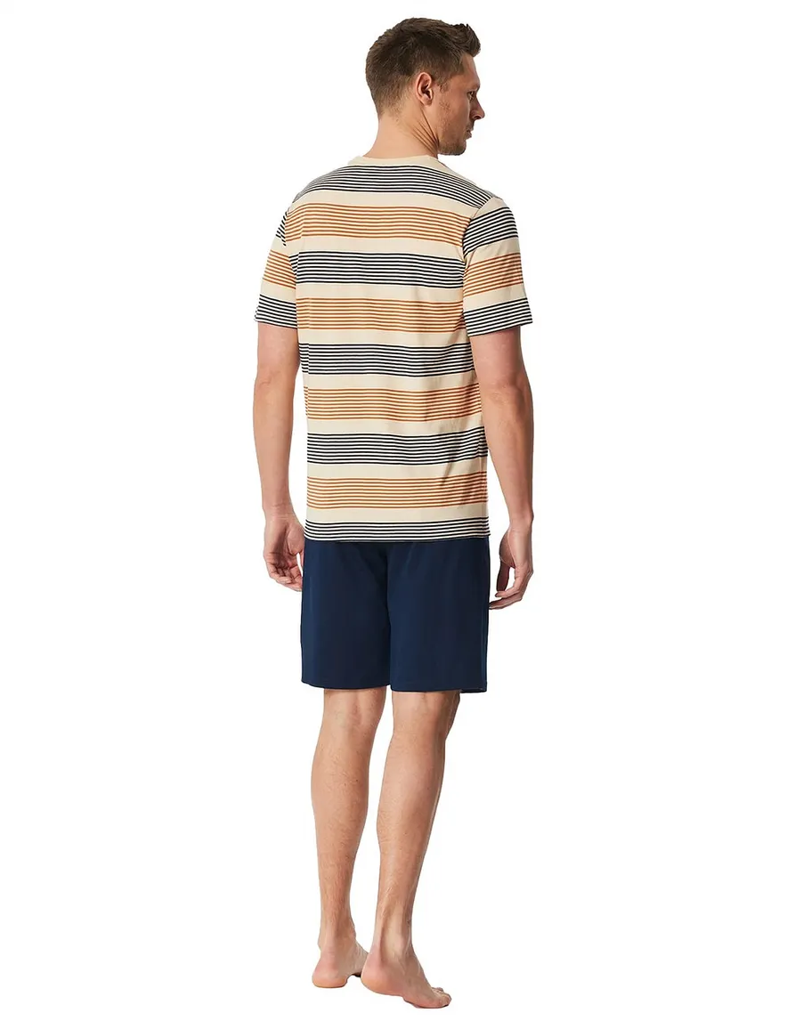 Schiesser beige gestreepte Shortama