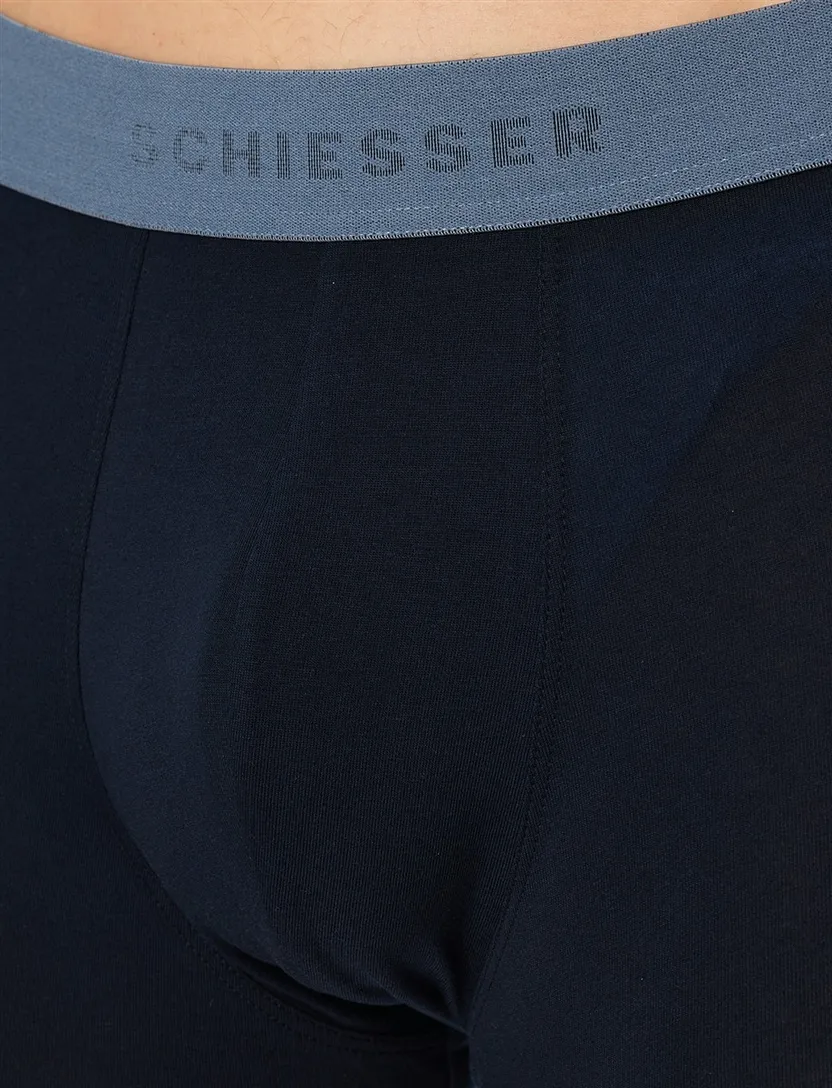 3-pack boxershorts Schiesser donkerblauw normale fit