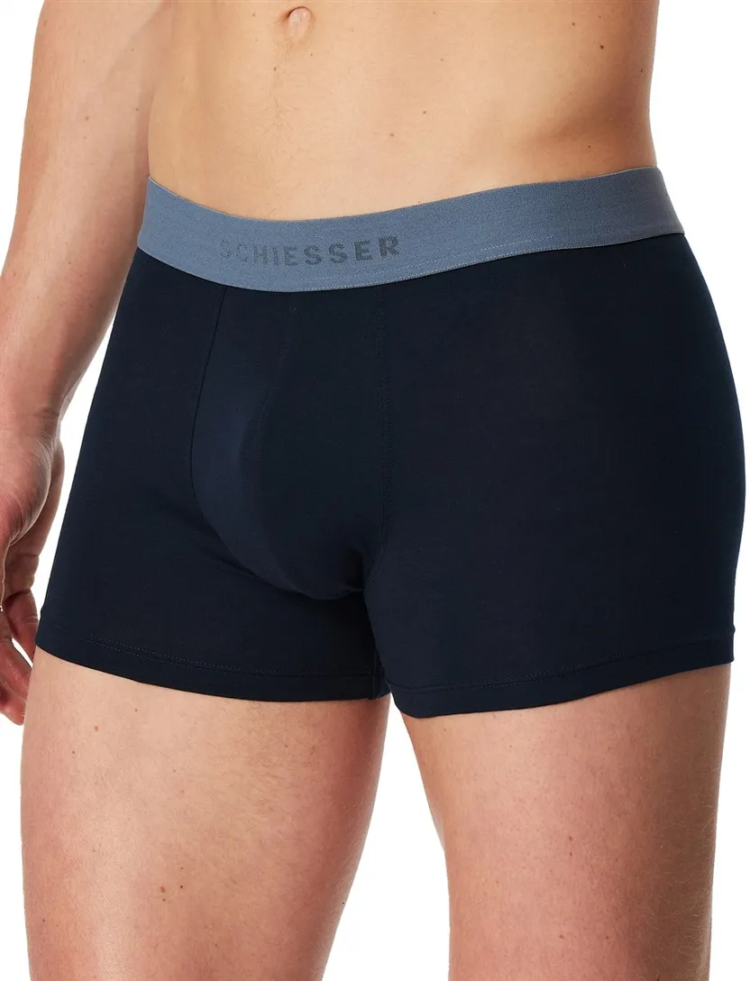 3-pack boxershorts Schiesser donkerblauw normale fit