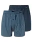 Schiesser boxershorts blauw geprint 2 pack