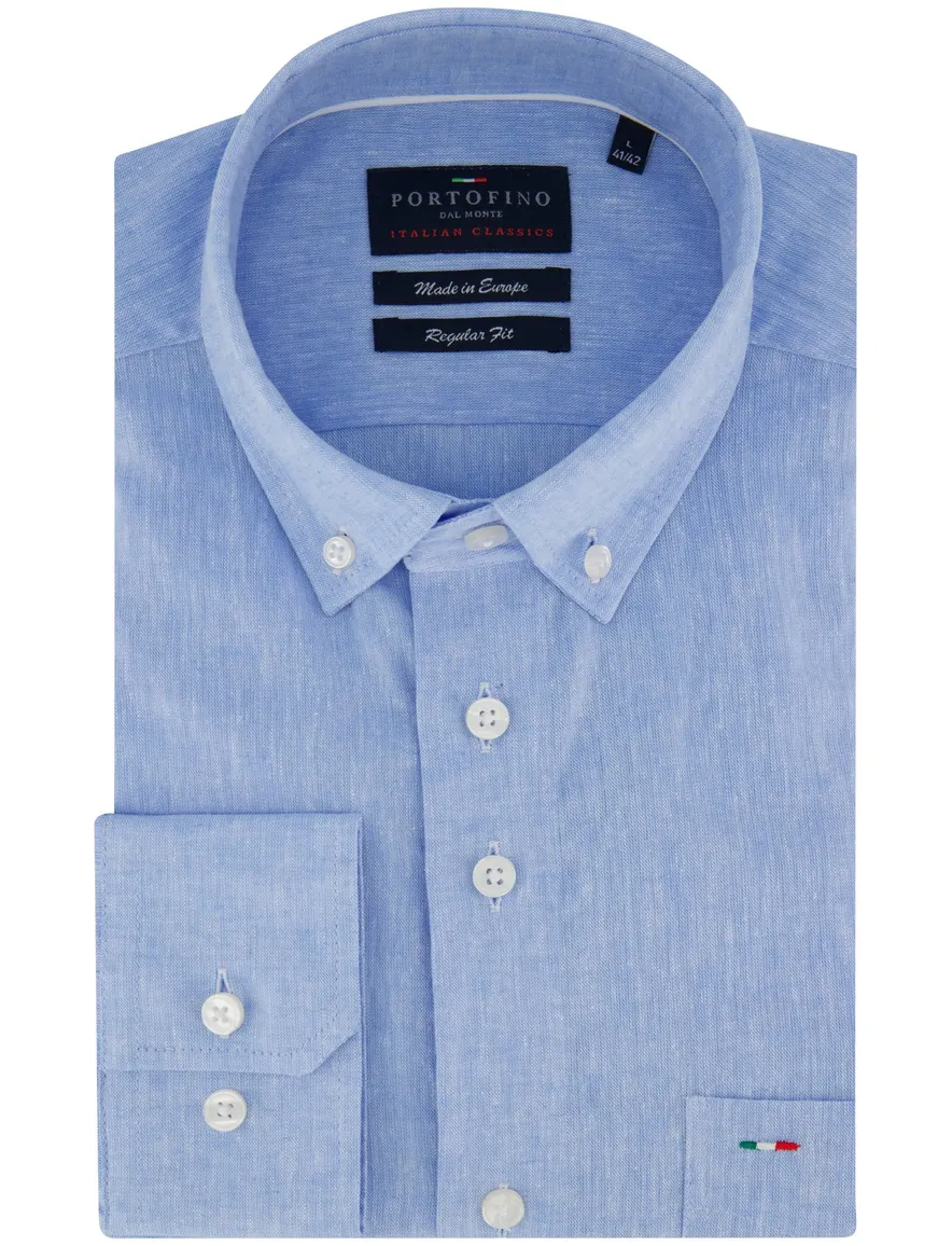 Portofino overhemd blauw linnen