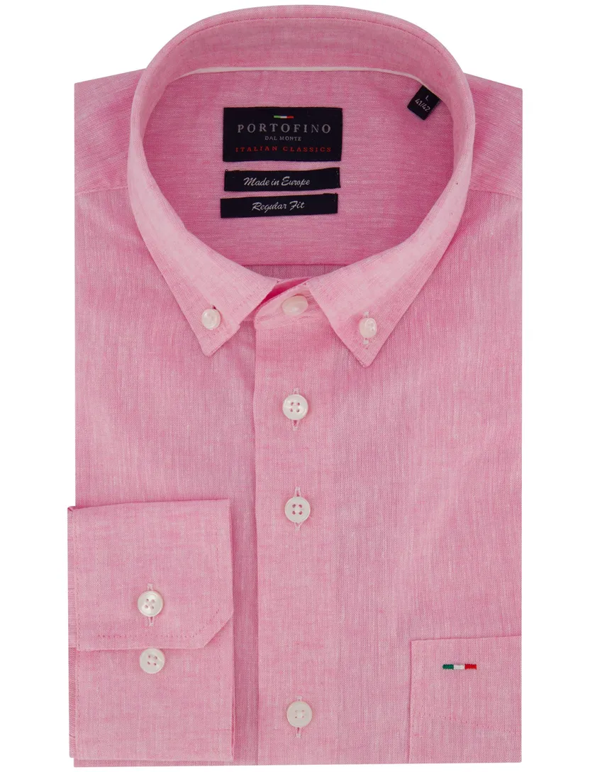 Overhemd Portofino Regular fit roze gemeleerd