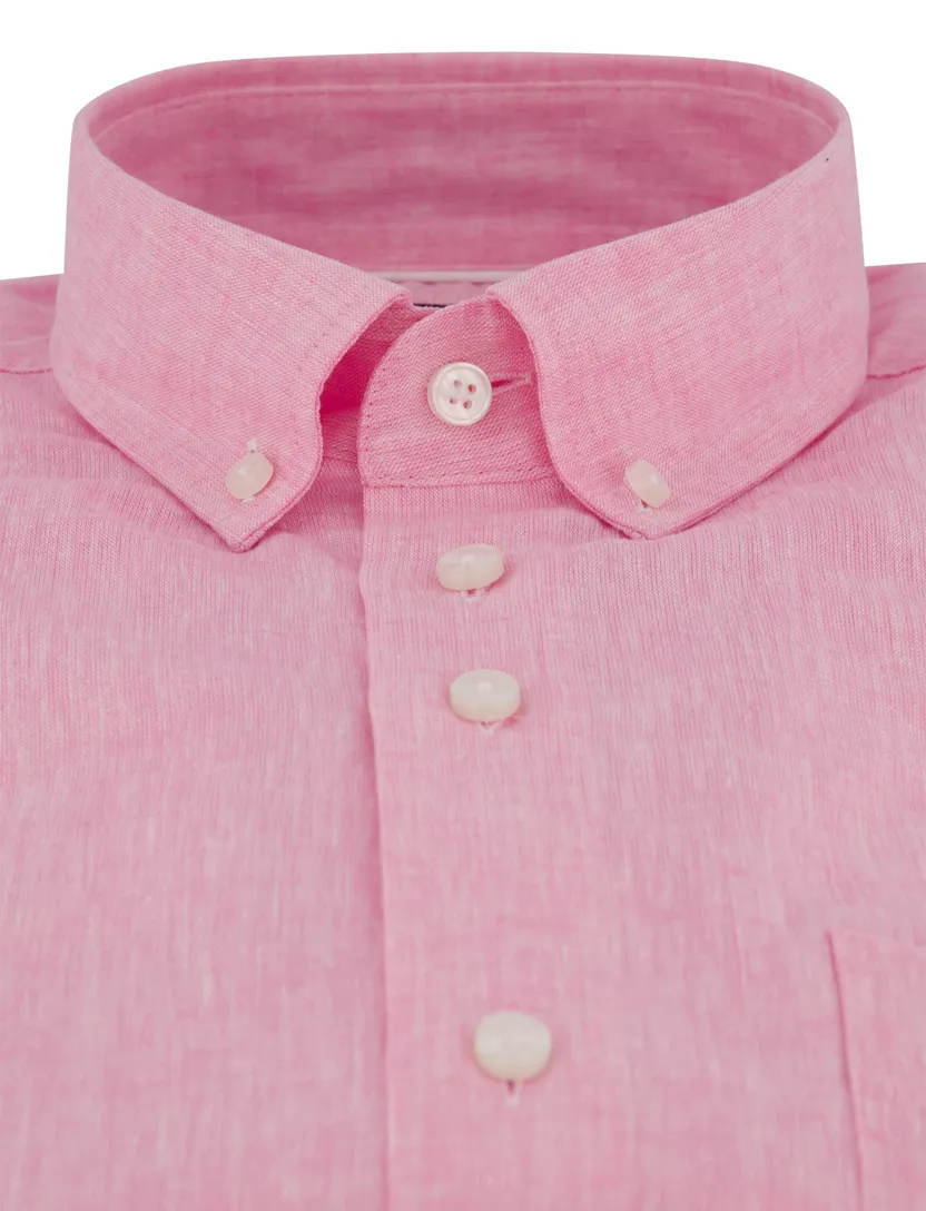 Overhemd Portofino Regular fit roze gemeleerd