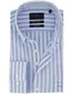 Overhemd Portofino linnenblend blauw gestreept motief