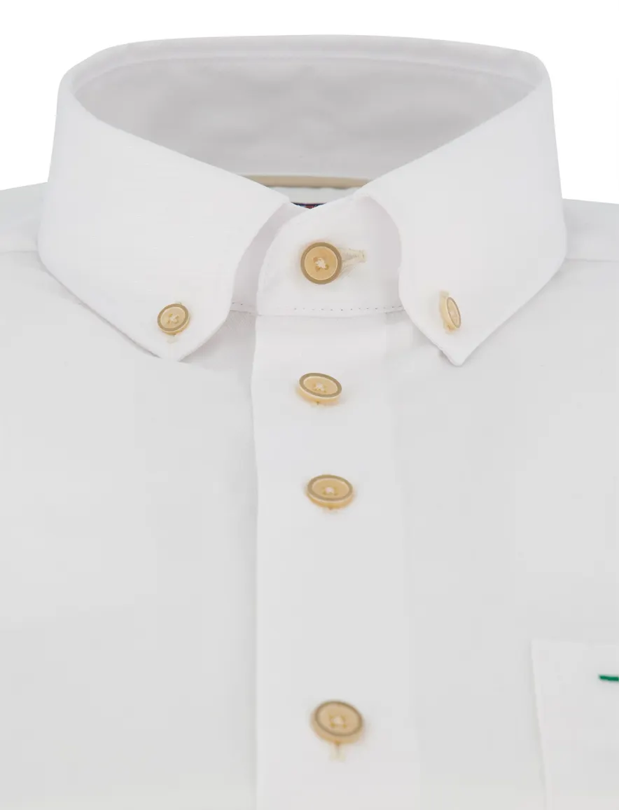 Wit overhemd Portofino button down boord katoen