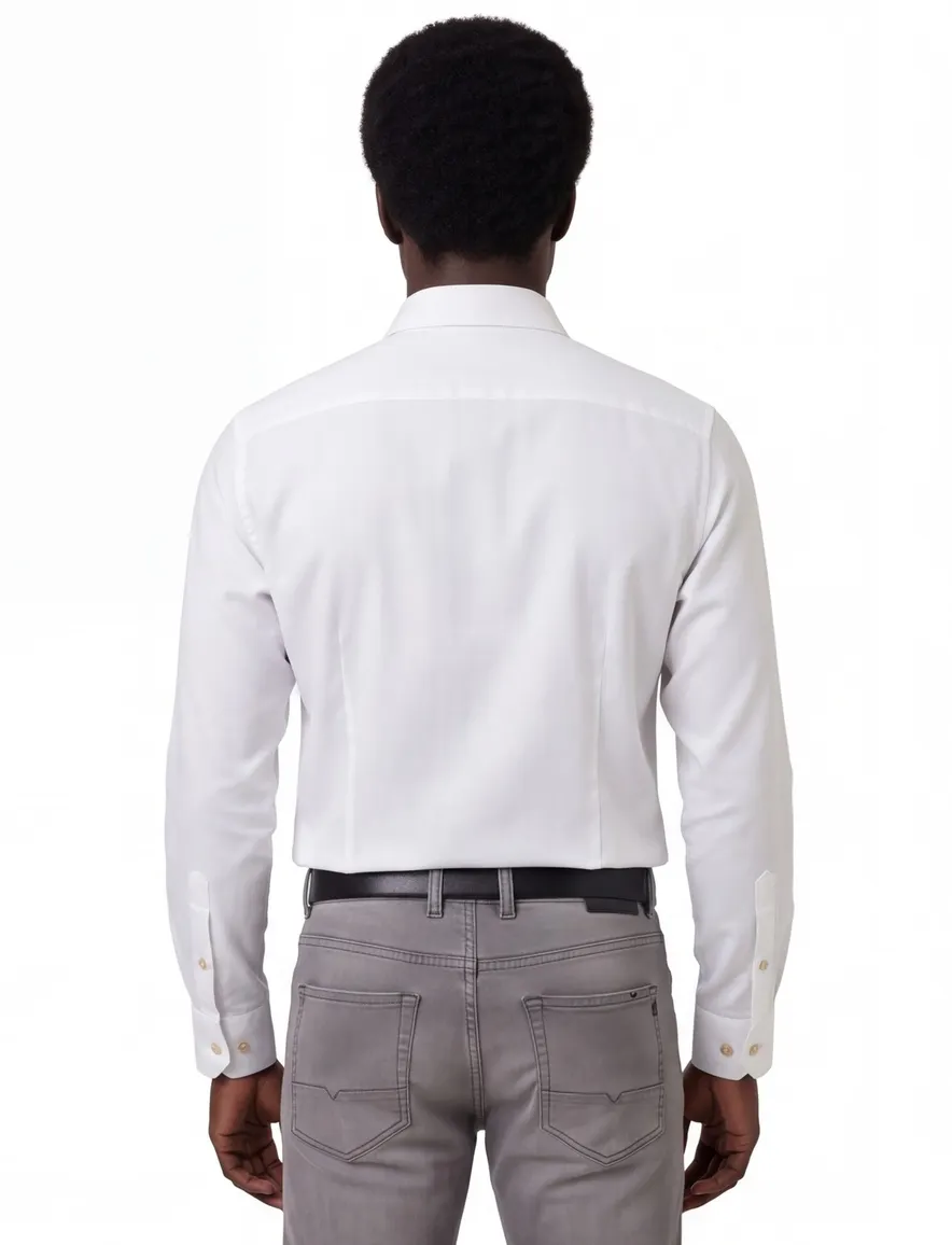 Wit overhemd Portofino button down boord katoen