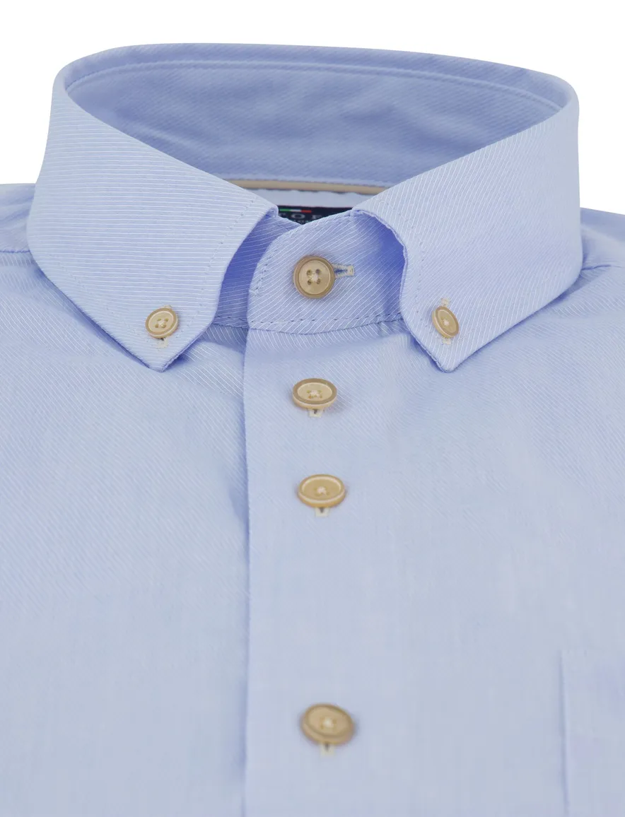 Lichtblauw overhemd Portofino button down boord casual