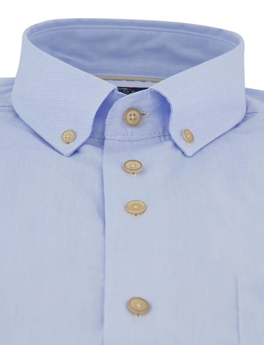 Lichtblauw overhemd Portofino button down boord casual