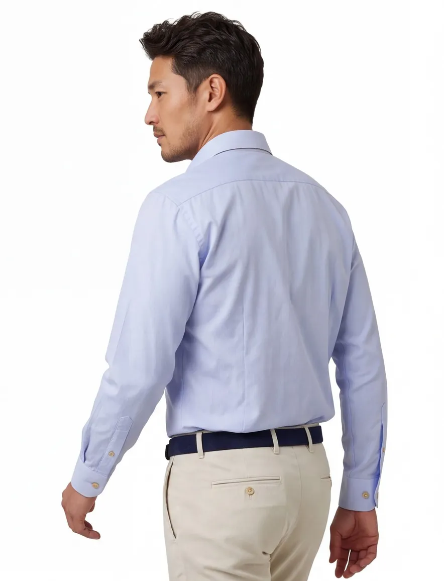 Lichtblauw overhemd Portofino button down boord casual