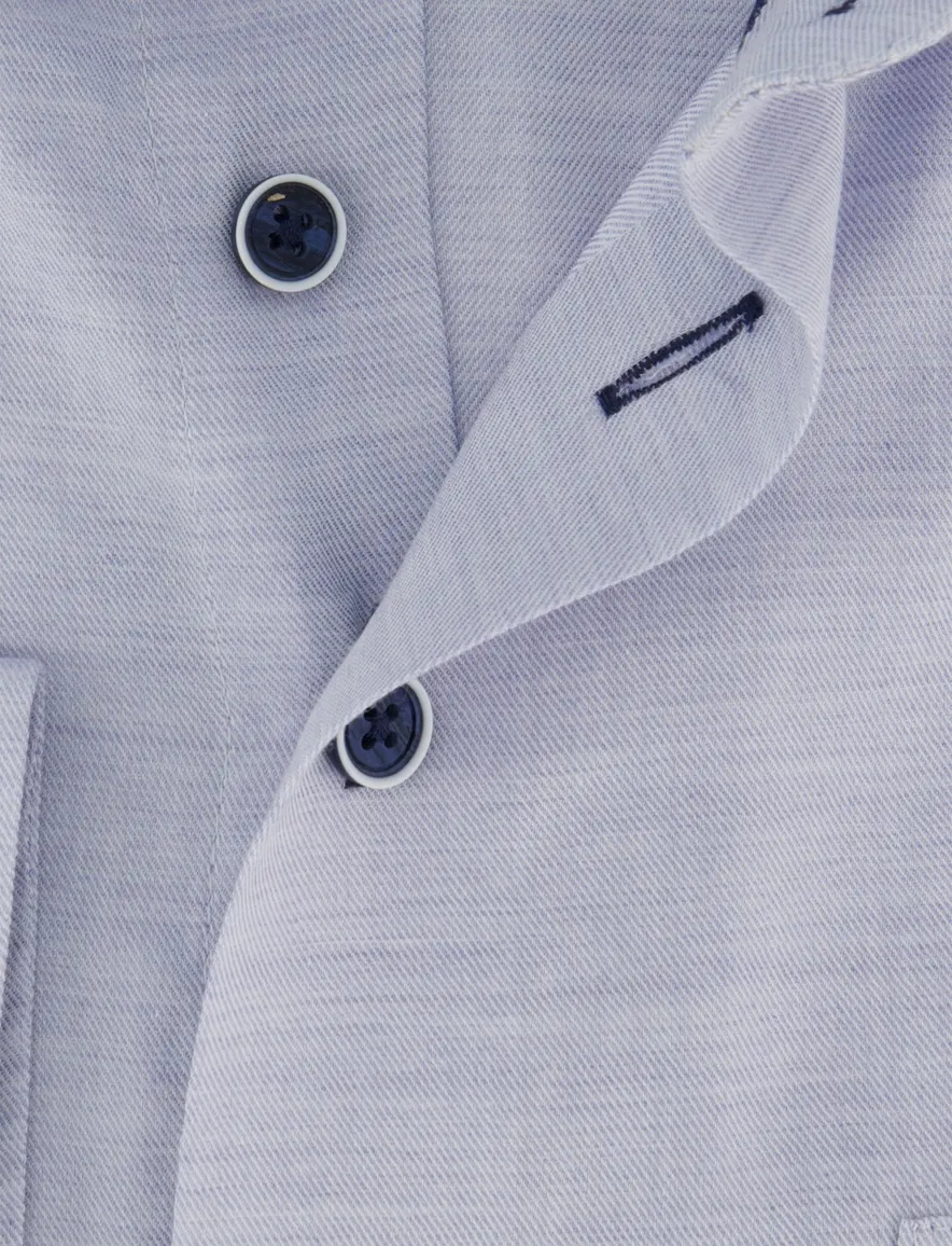 lichtblauw overhemd Portofino button down boord viscose